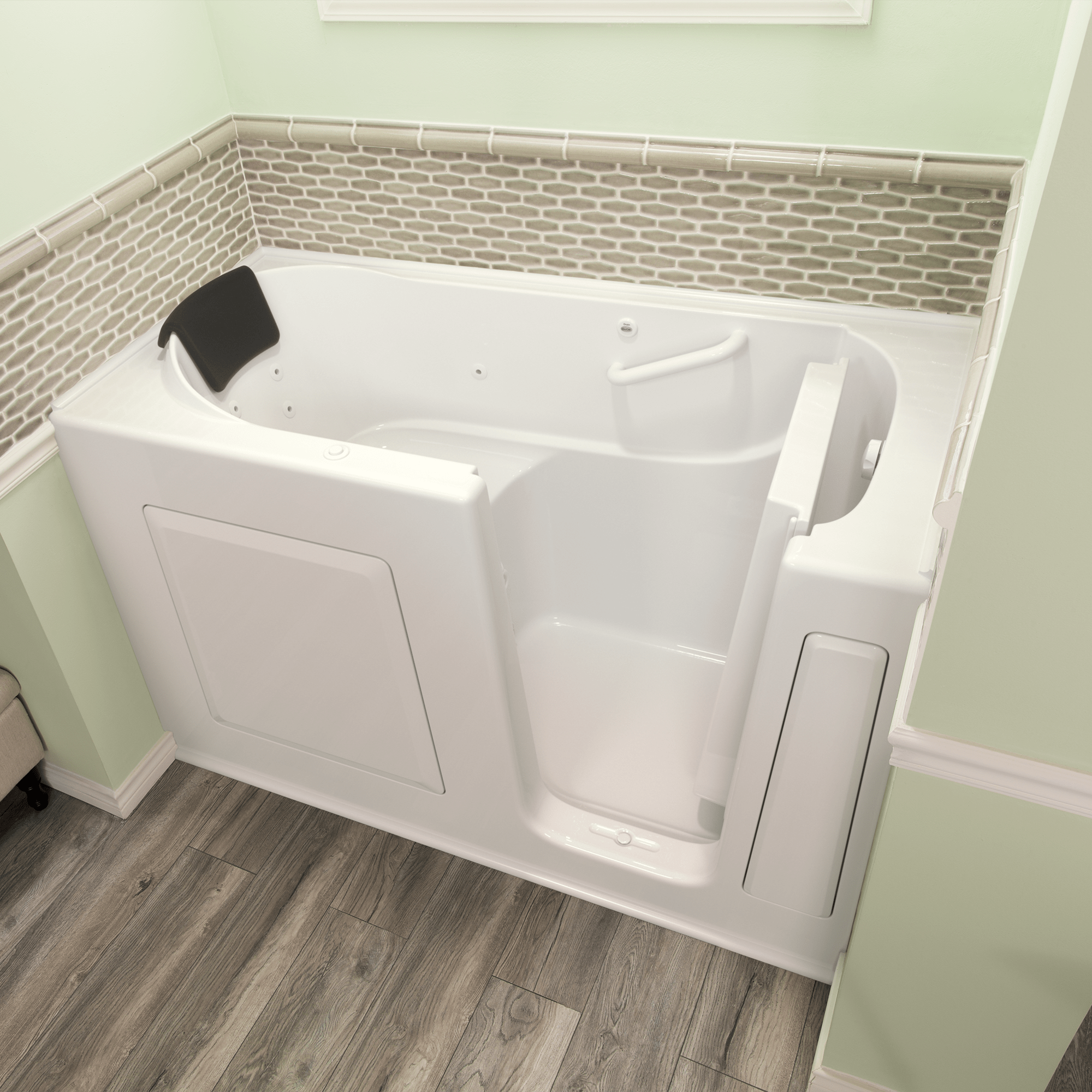 Gelcoat Premium Series 30 x 60  Inch Walk in Tub With Whirlpool System   Right Hand Drain WIB WHITE